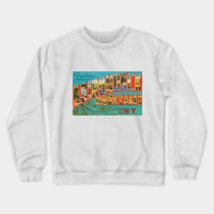 Greetings from the Adirondack Mountains, Vintage Large Letter Postcard Crewneck Sweatshirt